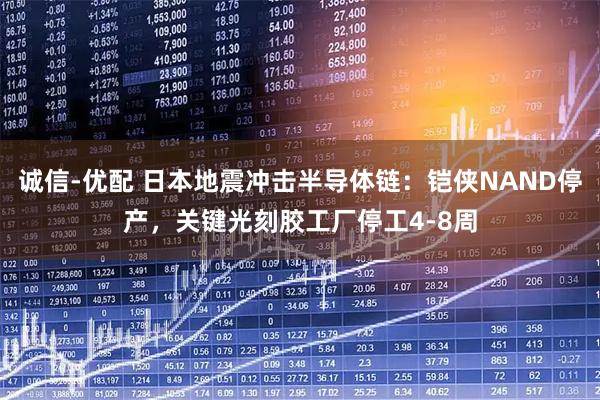 诚信-优配 日本地震冲击半导体链：铠侠NAND停产，关键光刻胶工厂停工4-8周