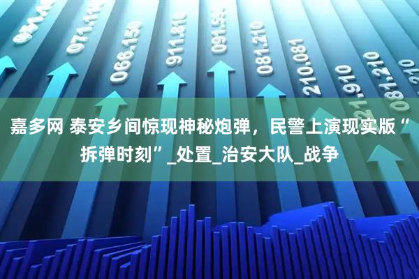 嘉多网 泰安乡间惊现神秘炮弹，民警上演现实版“拆弹时刻”_处置_治安大队_战争