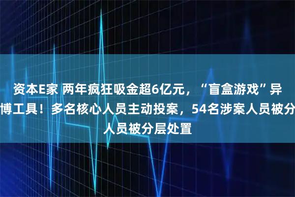 资本E家 两年疯狂吸金超6亿元，“盲盒游戏”异化为赌博工具！多名核心人员主动投案，54名涉案人员被分层处置